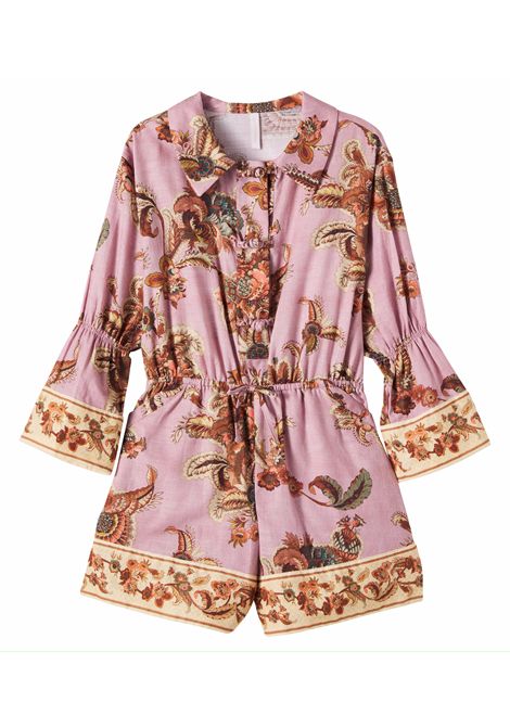Tuta con stampa floreale ZIMMERMANN KIDS | 7833YSS261MAUVE JACOBEAN